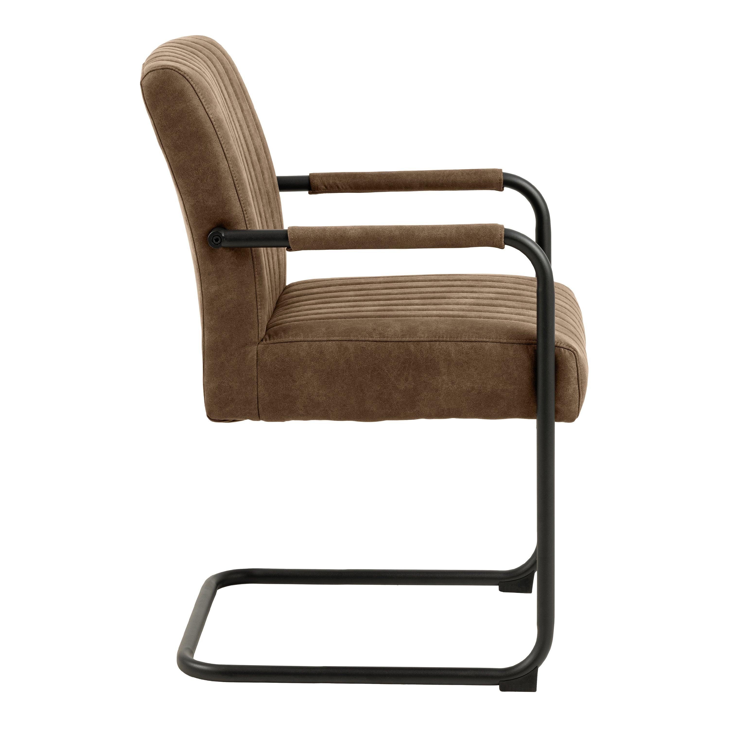 Adele Dining Chair in Light Brown Fabric Set of 2 - image 3