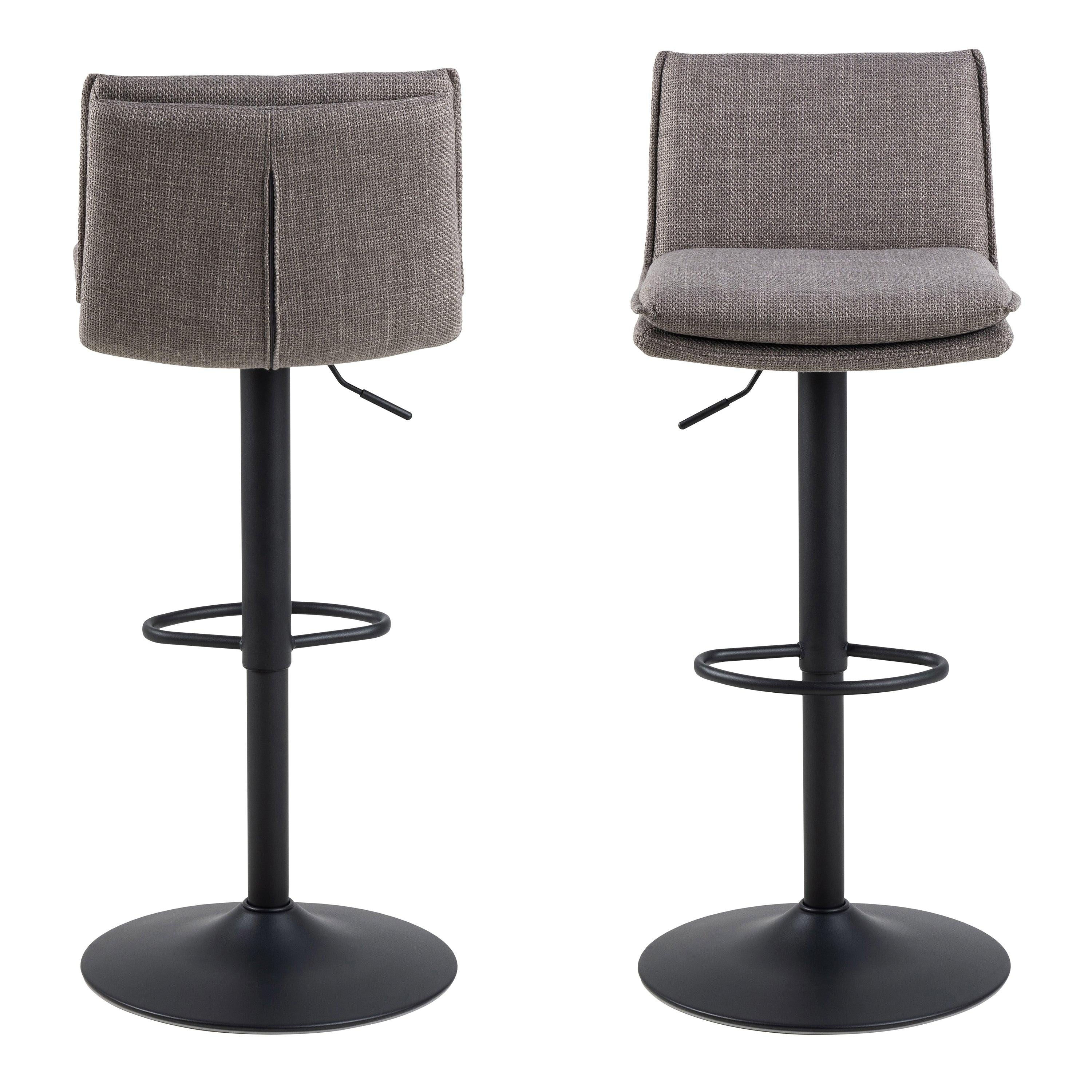 Flynn Swivel Bar Stool with Height Adjustable Function in Light Grey-Brown. - image 2