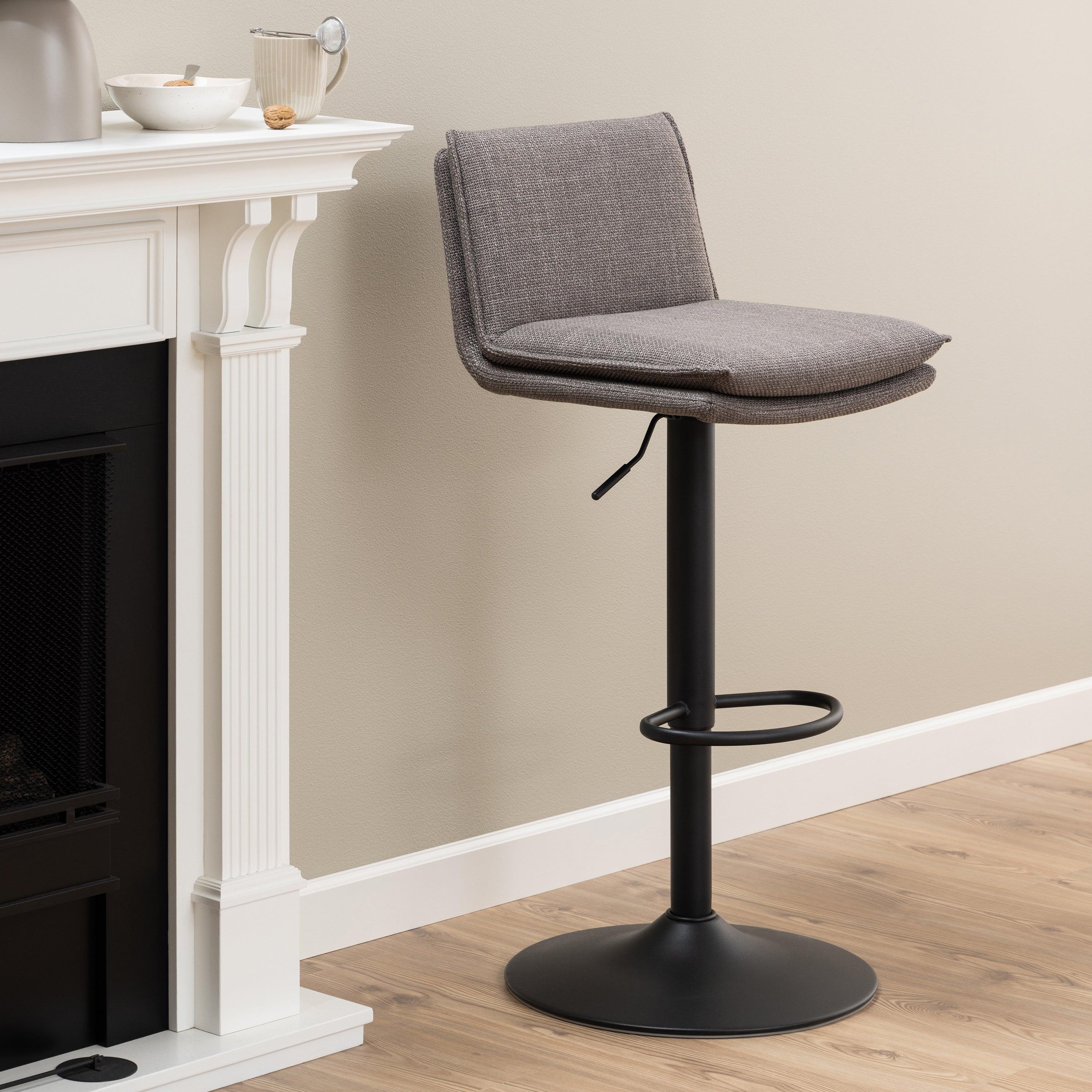 Flynn Swivel Bar Stool with Height Adjustable Function in Light Grey-Brown. - image 4