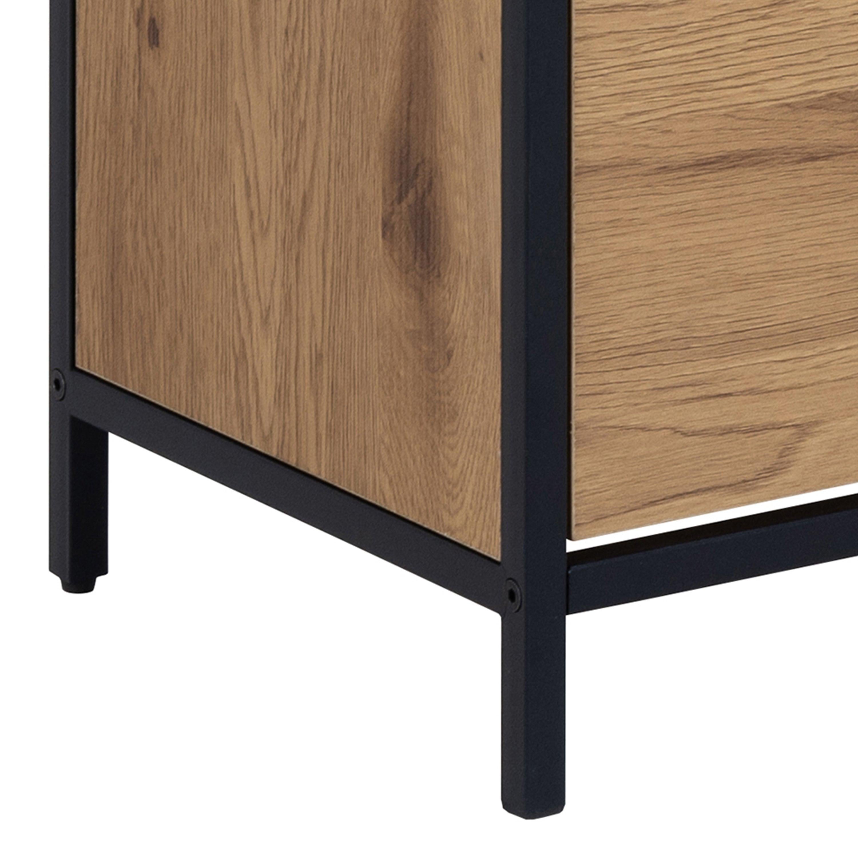 Seaford Shoe Cabinet in Black and Oak - image 10