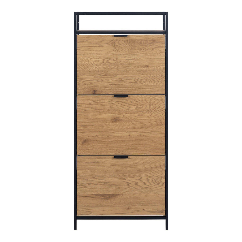 Seaford Shoe Cabinet in Black and Oak - image 2