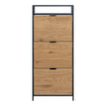 Seaford Shoe Cabinet in Black and Oak - image 2