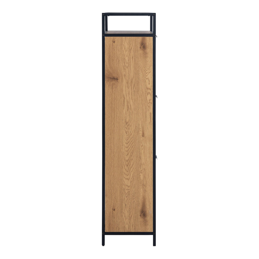 Seaford Shoe Cabinet in Black and Oak - image 3
