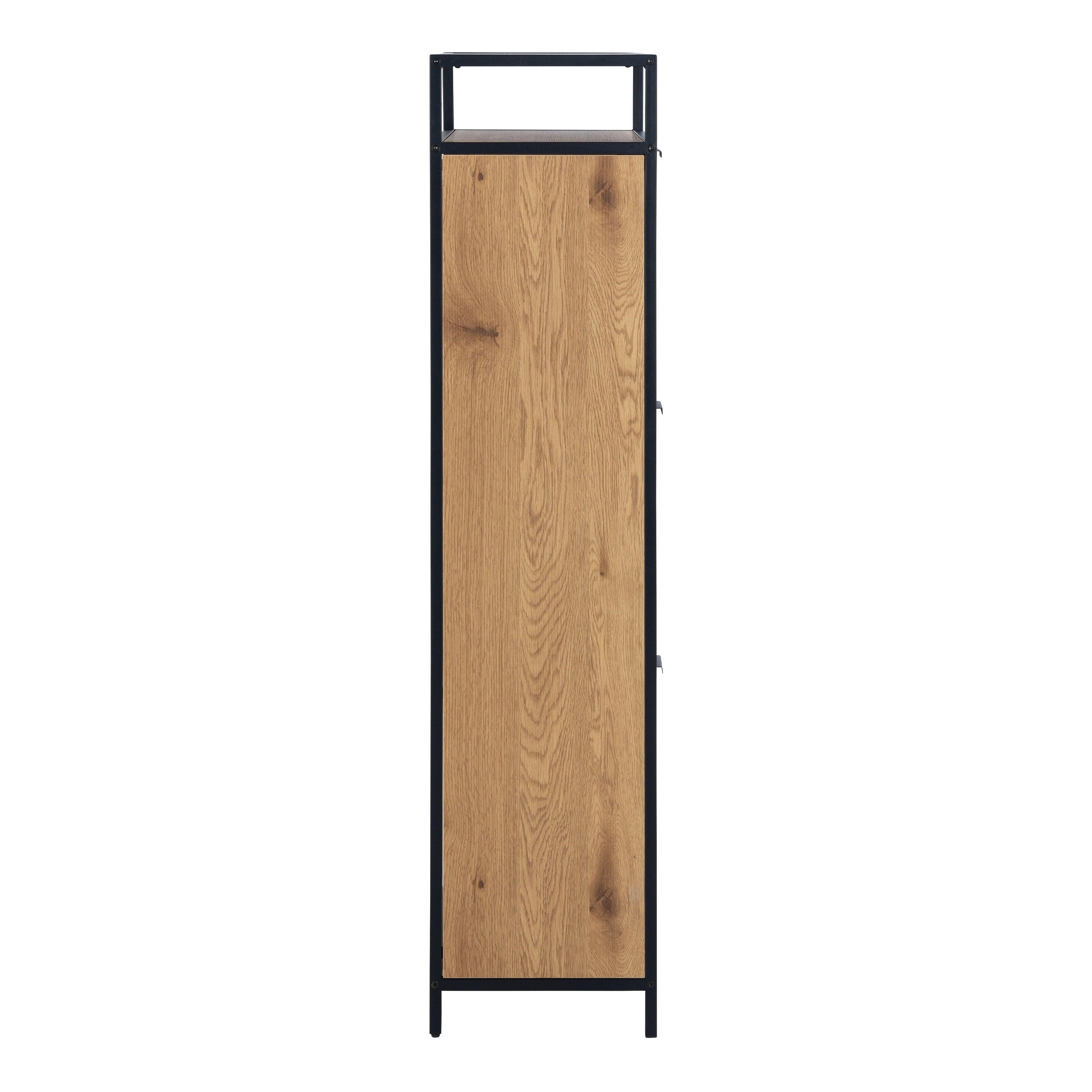 Seaford Shoe Cabinet in Black and Oak - image 3