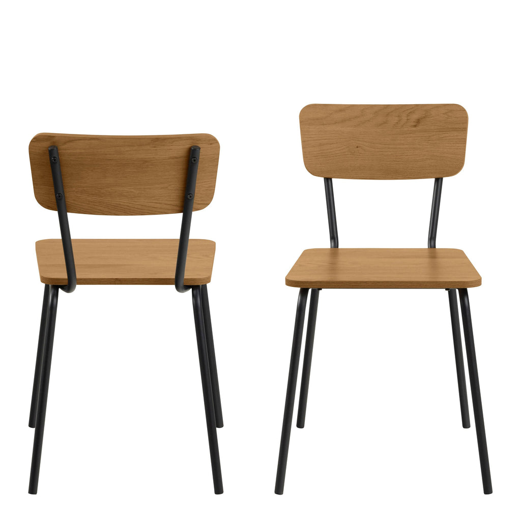 Peru Dining Chair in Steel and Oak Set of 4 - image 2