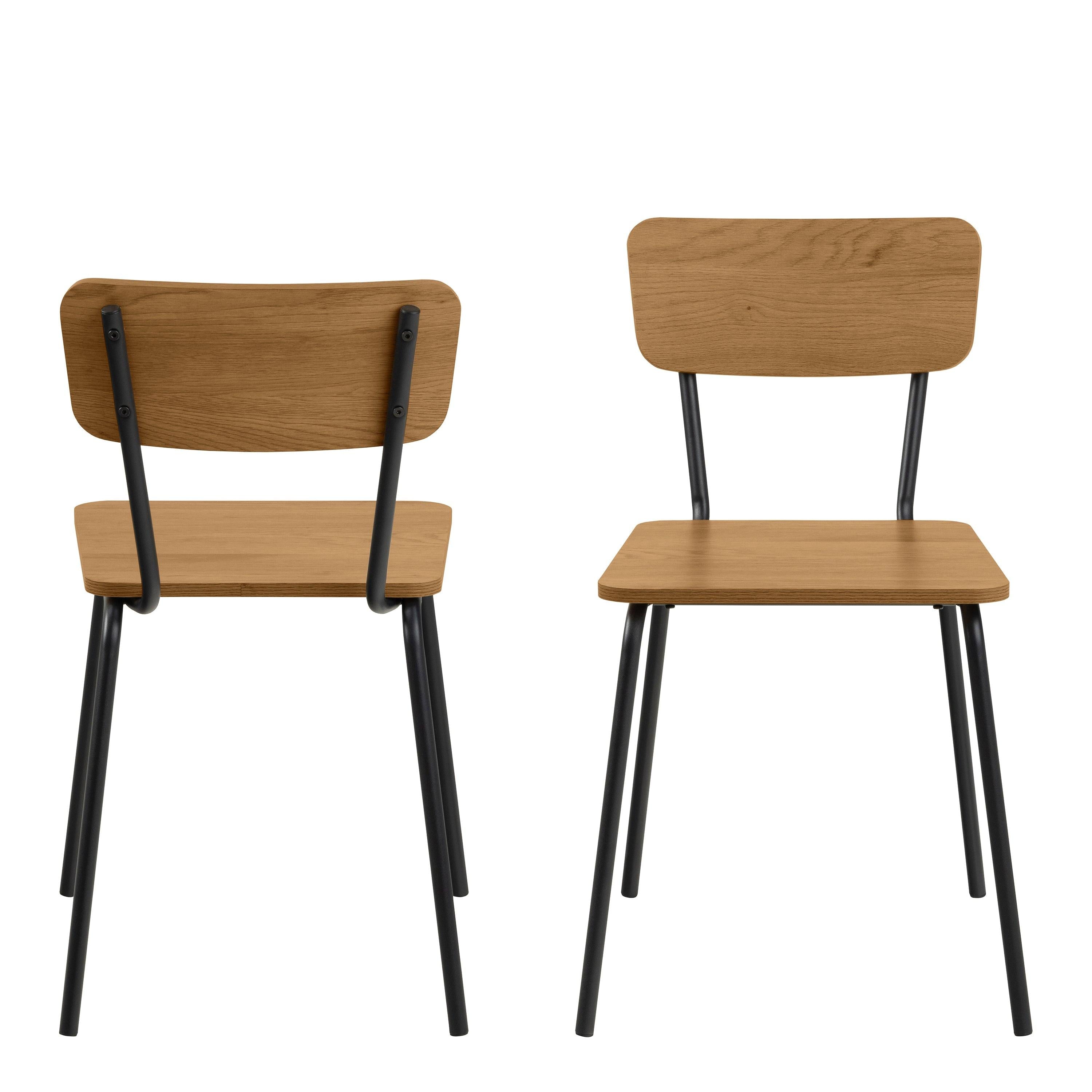 Peru Dining Chair in Steel and Oak Set of 4 - image 2