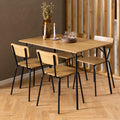 Peru Dining Chair in Steel and Oak Set of 4 - image 4