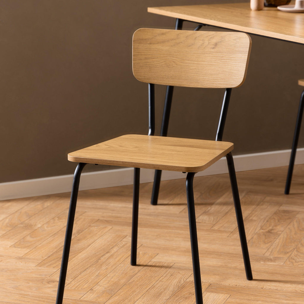 Peru Dining Chair in Steel and Oak Set of 4 - image 5
