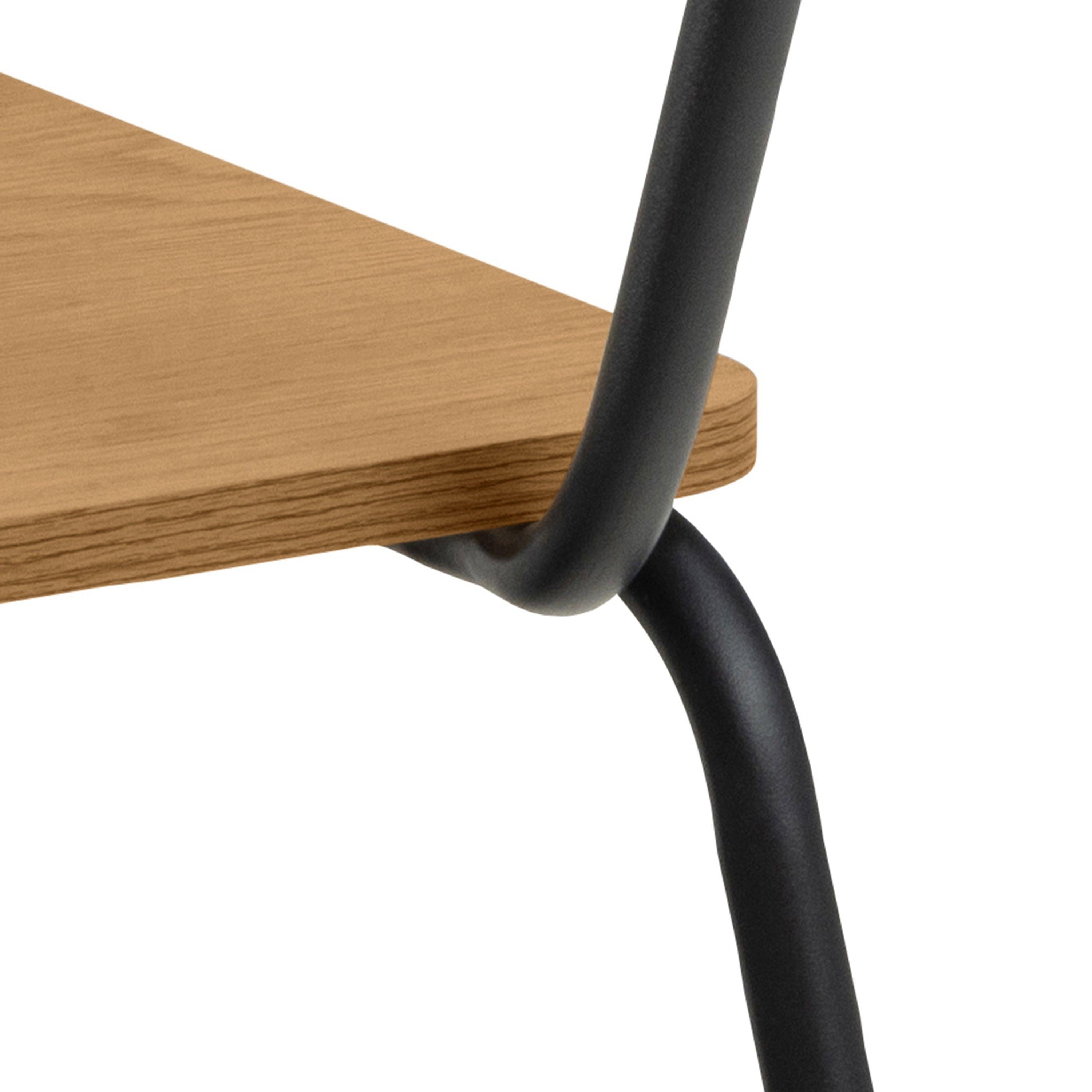 Peru Dining Chair in Steel and Oak Set of 4 - image 7