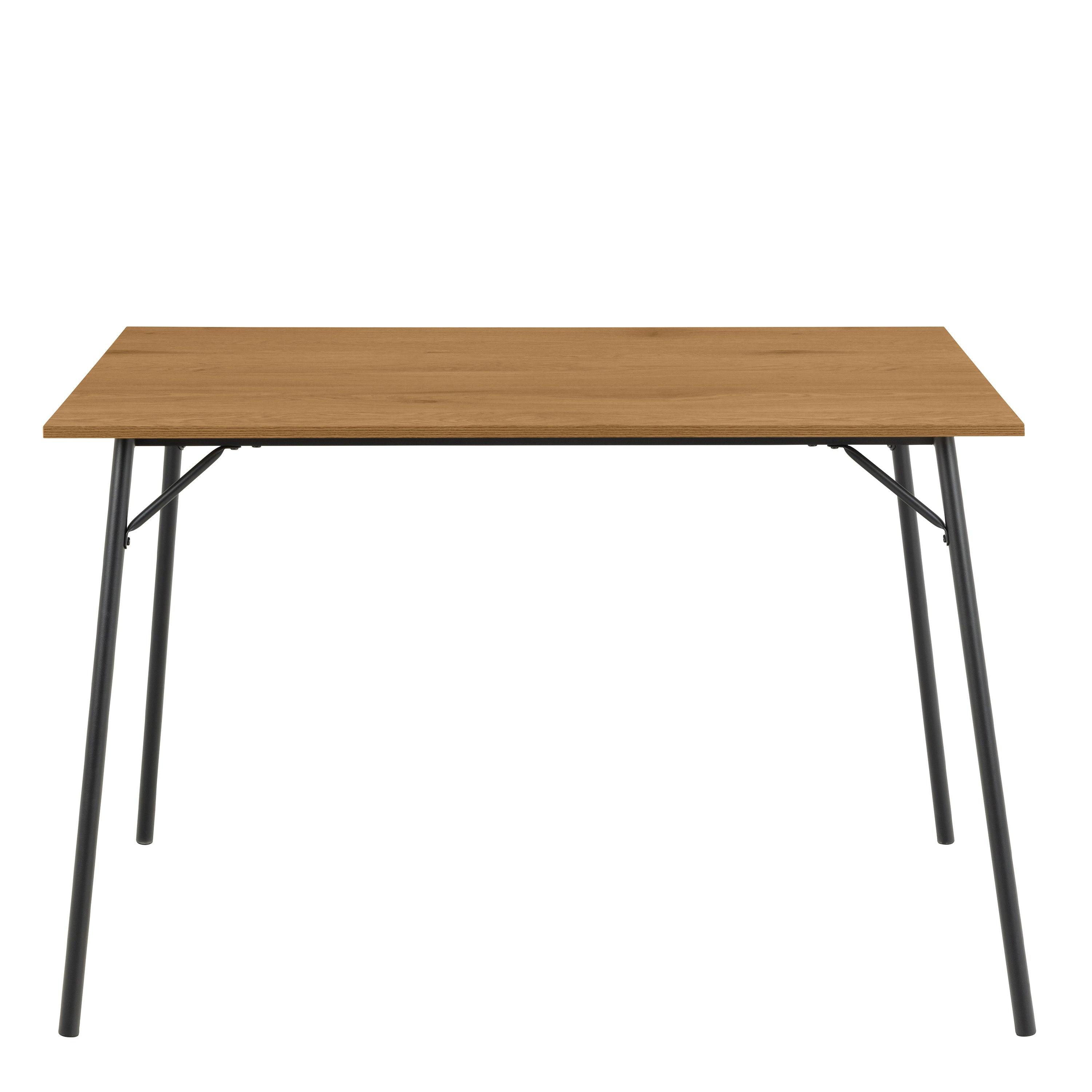 Peru Dining Table in Black and Oak 120x80cm includes 4 Peru Dining Chairs in Steel and Oak - image 3