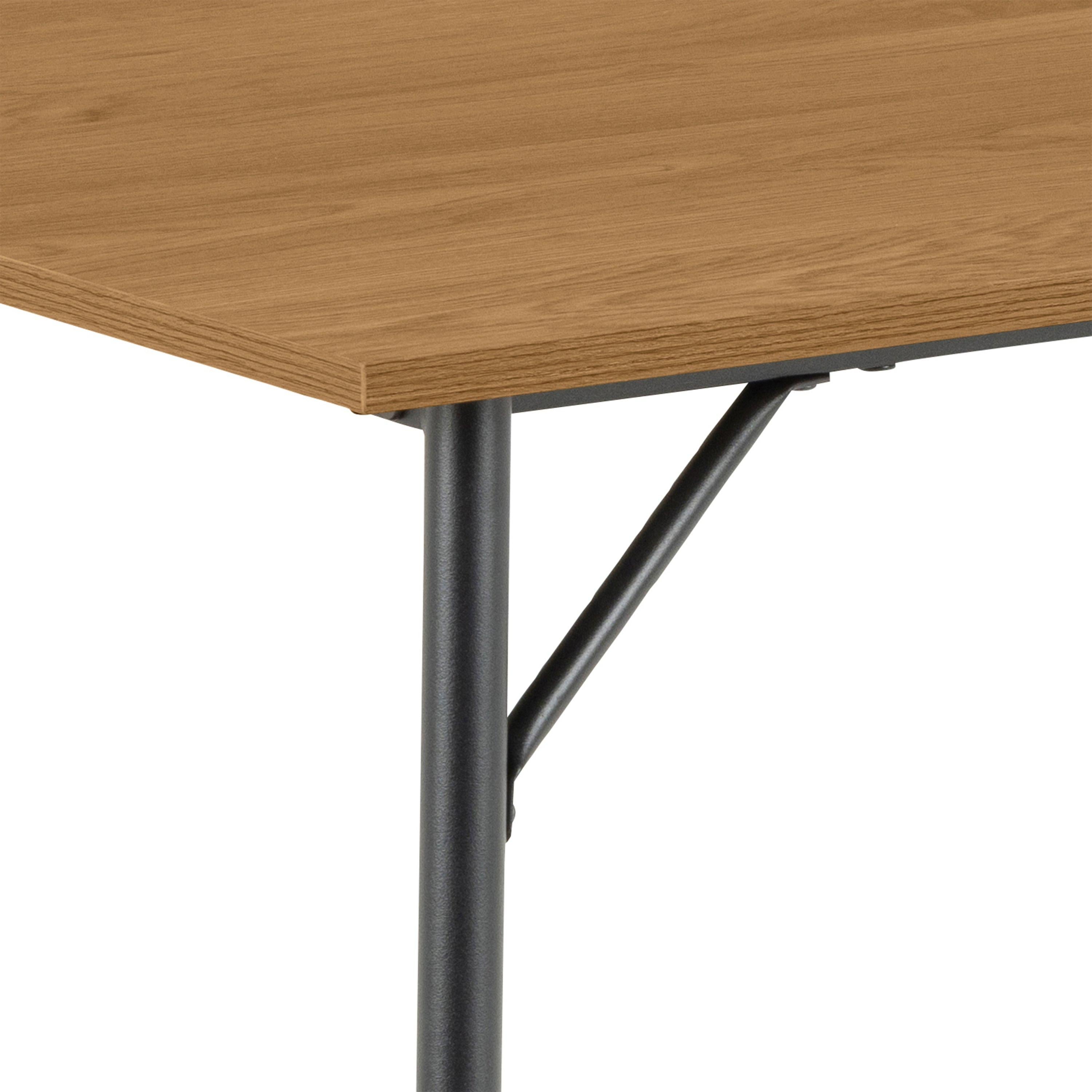 Peru Dining Table in Black and Oak 120x80cm includes 4 Peru Dining Chairs in Steel and Oak - image 5