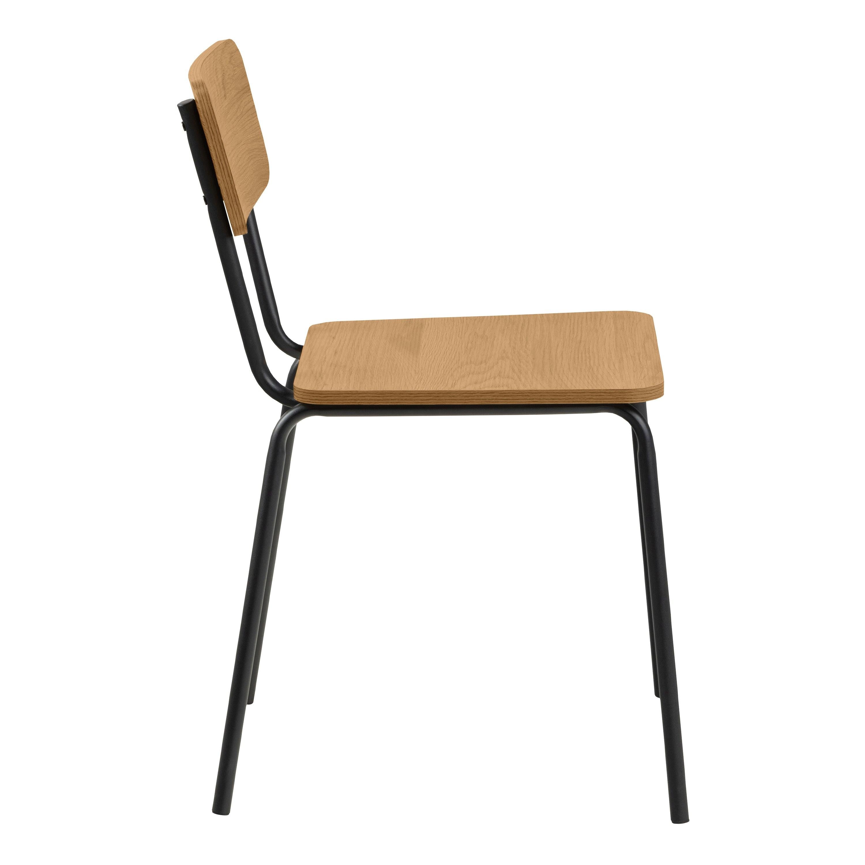 Peru Dining Table in Black and Oak 120x80cm includes 4 Peru Dining Chairs in Steel and Oak - image 7