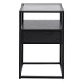 Randolf Bedside Table in Black with Smoked Glass - image 2