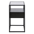 Randolf Bedside Table in Black with Smoked Glass - image 3