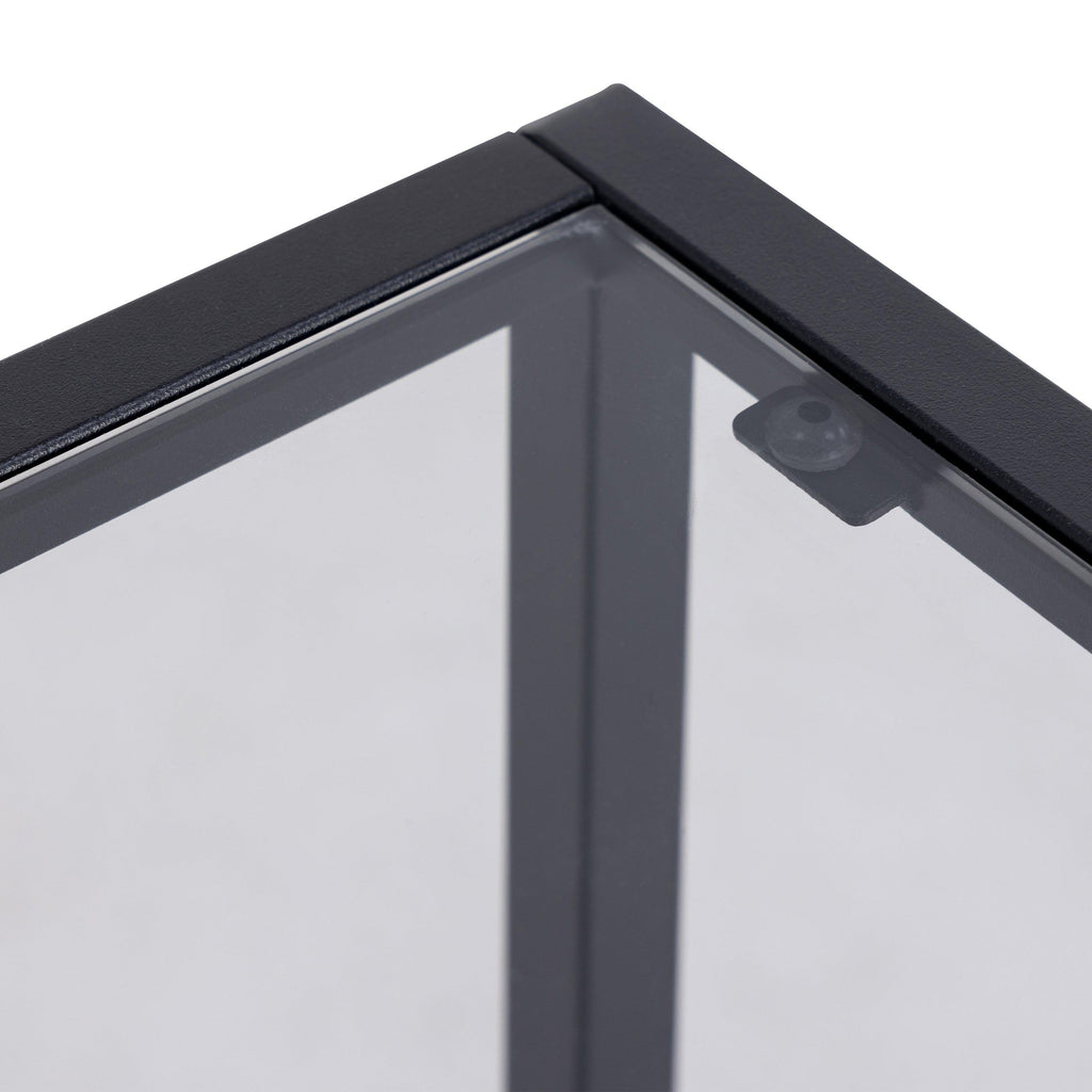 Randolf Bedside Table in Black with Smoked Glass - image 7