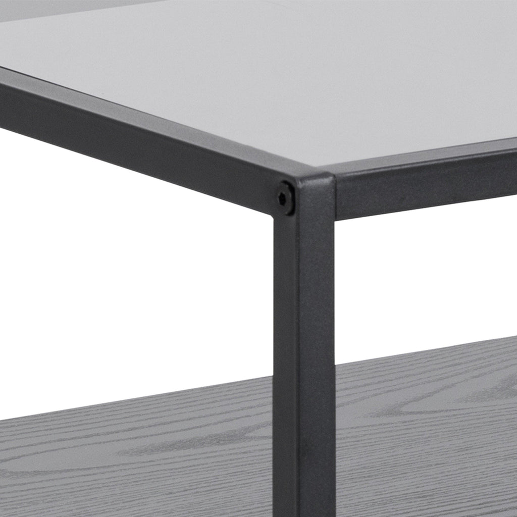 Randolf Bedside Table in Black with Smoked Glass - image 8