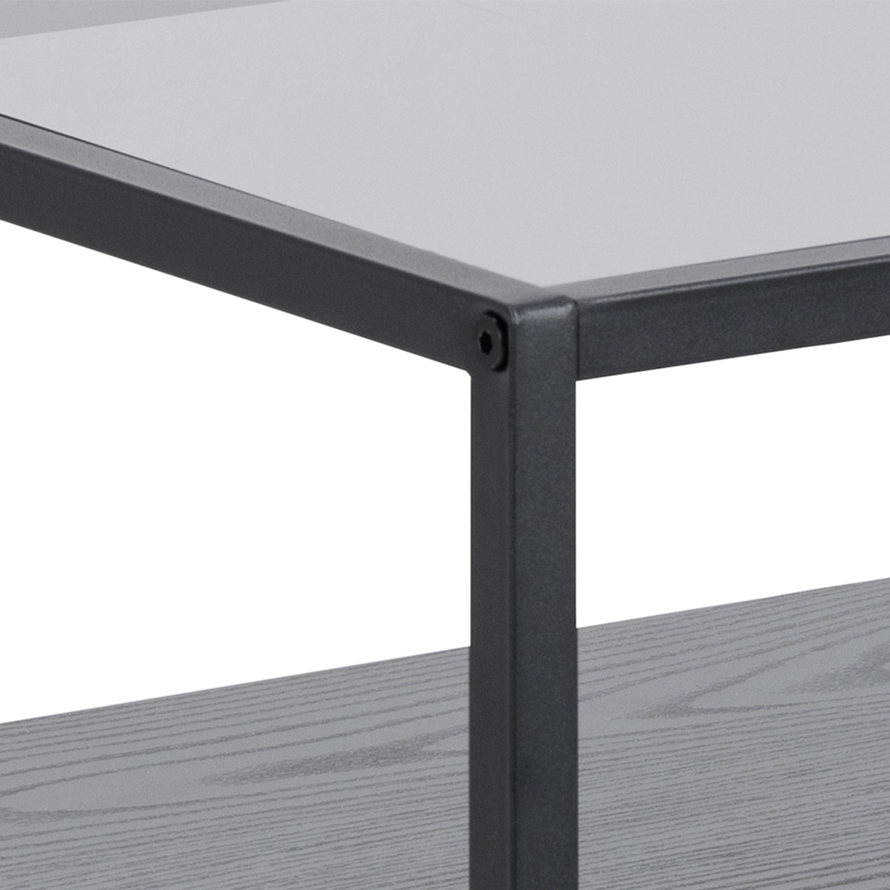 Randolf Bedside Table in Black with Smoked Glass - image 8
