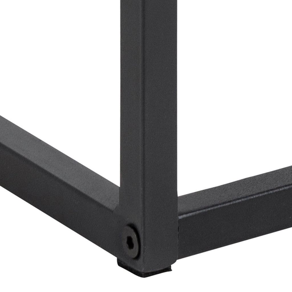 Randolf Bedside Table in Black with Smoked Glass - image 9