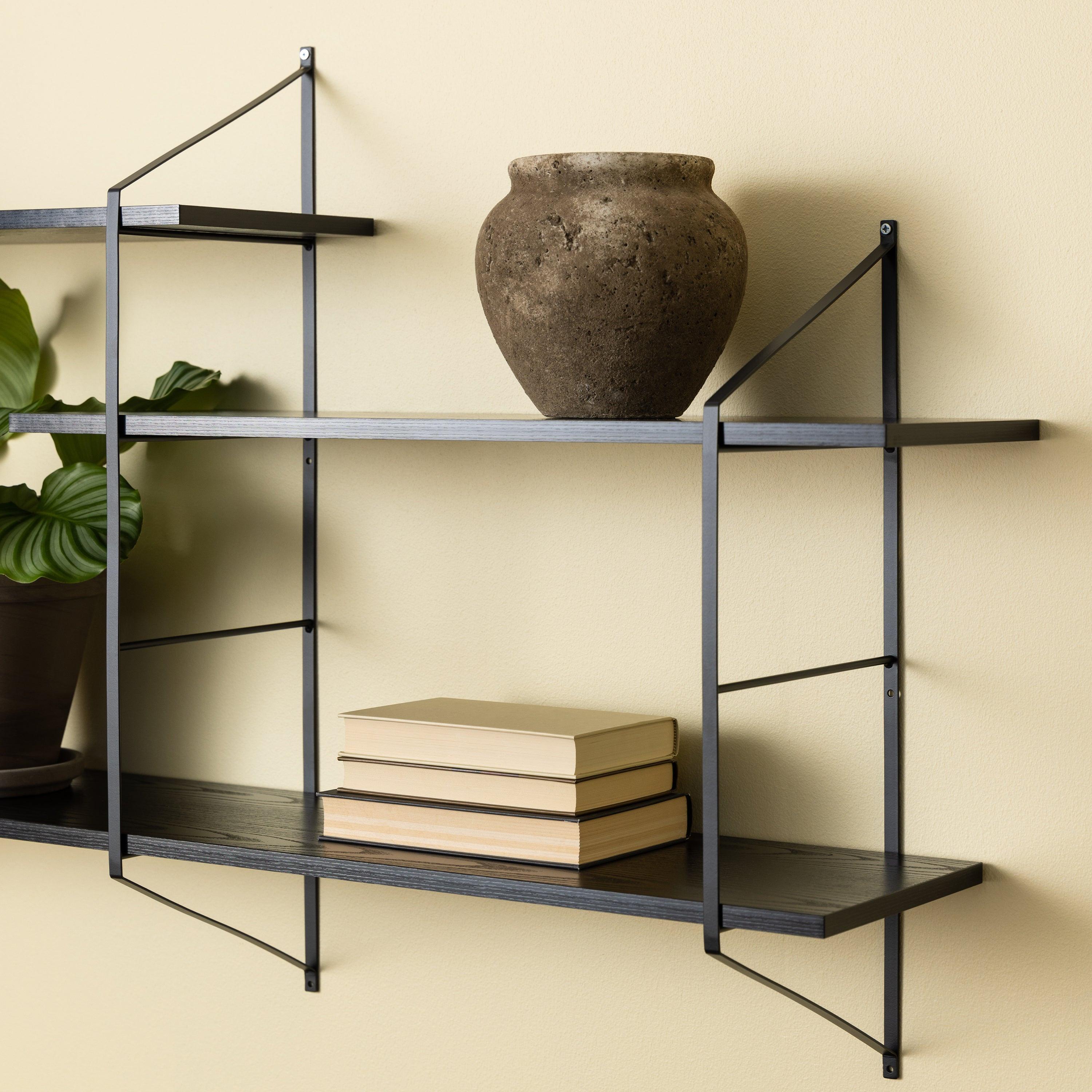 Belfast Wall Unit with 4 Shelves in Black - image 6
