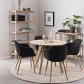Townsville Round Dining Table in White and Oak 100cm - image 3
