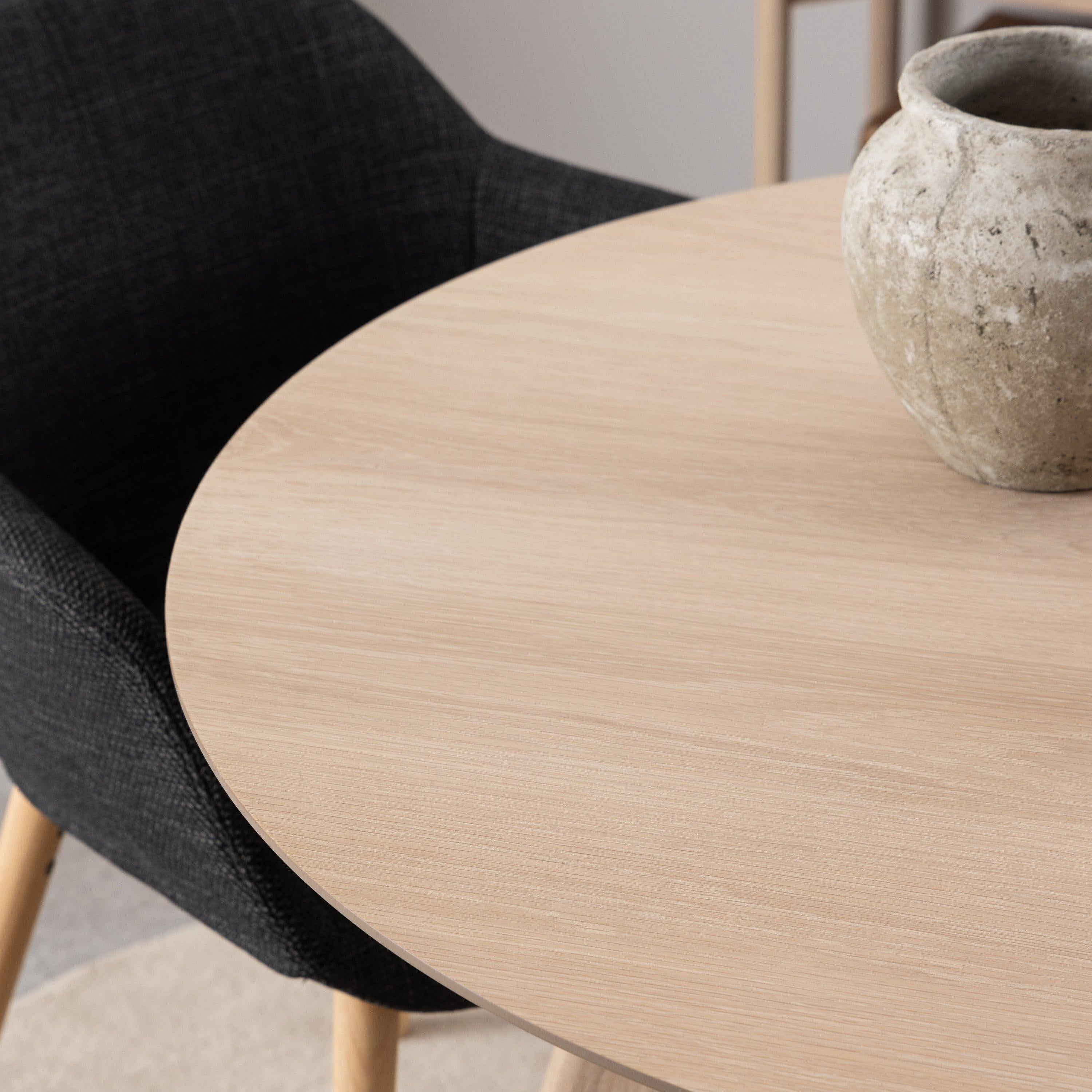 Townsville Round Dining Table in White and Oak 100cm - image 4