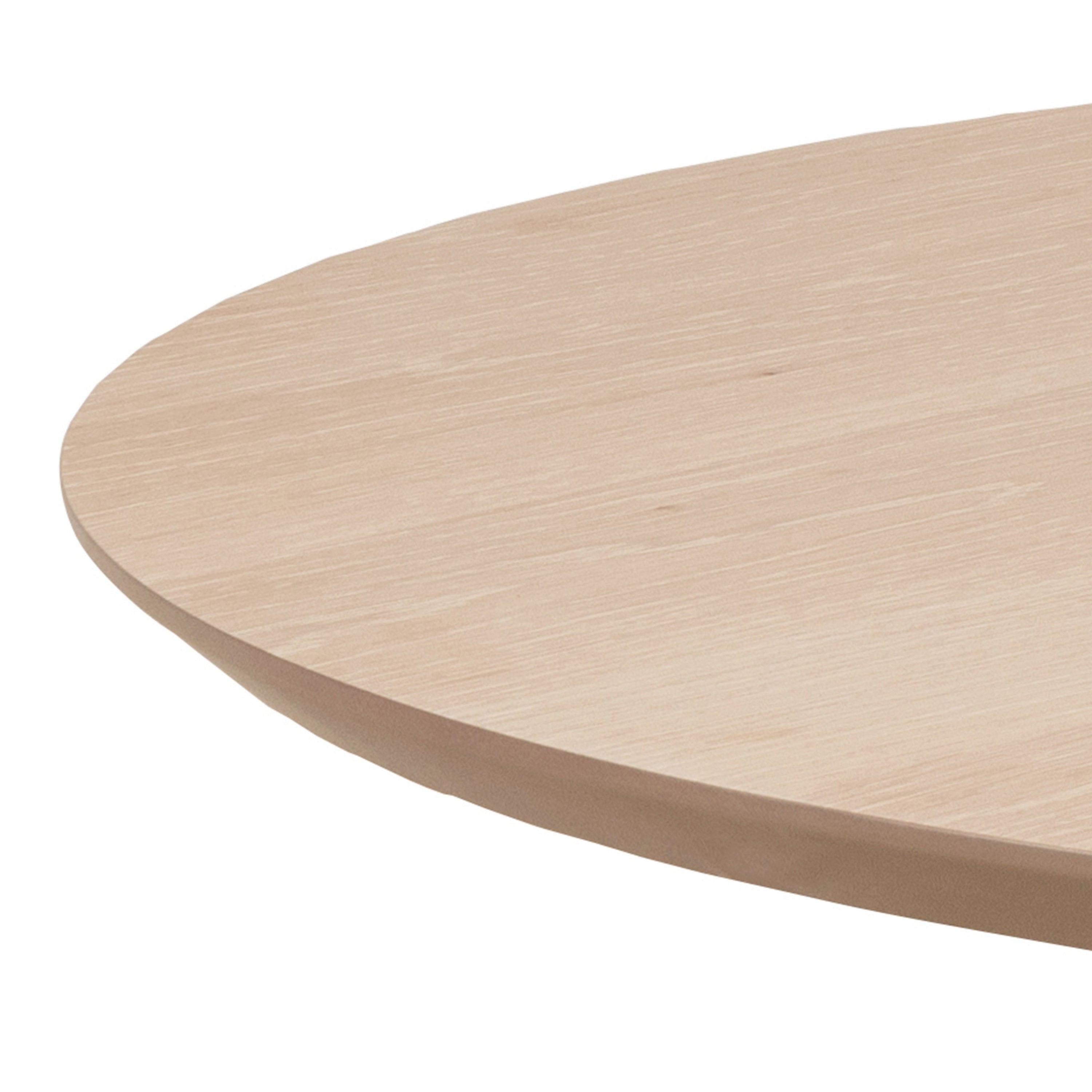 Townsville Round Dining Table in White and Oak 100cm - image 6
