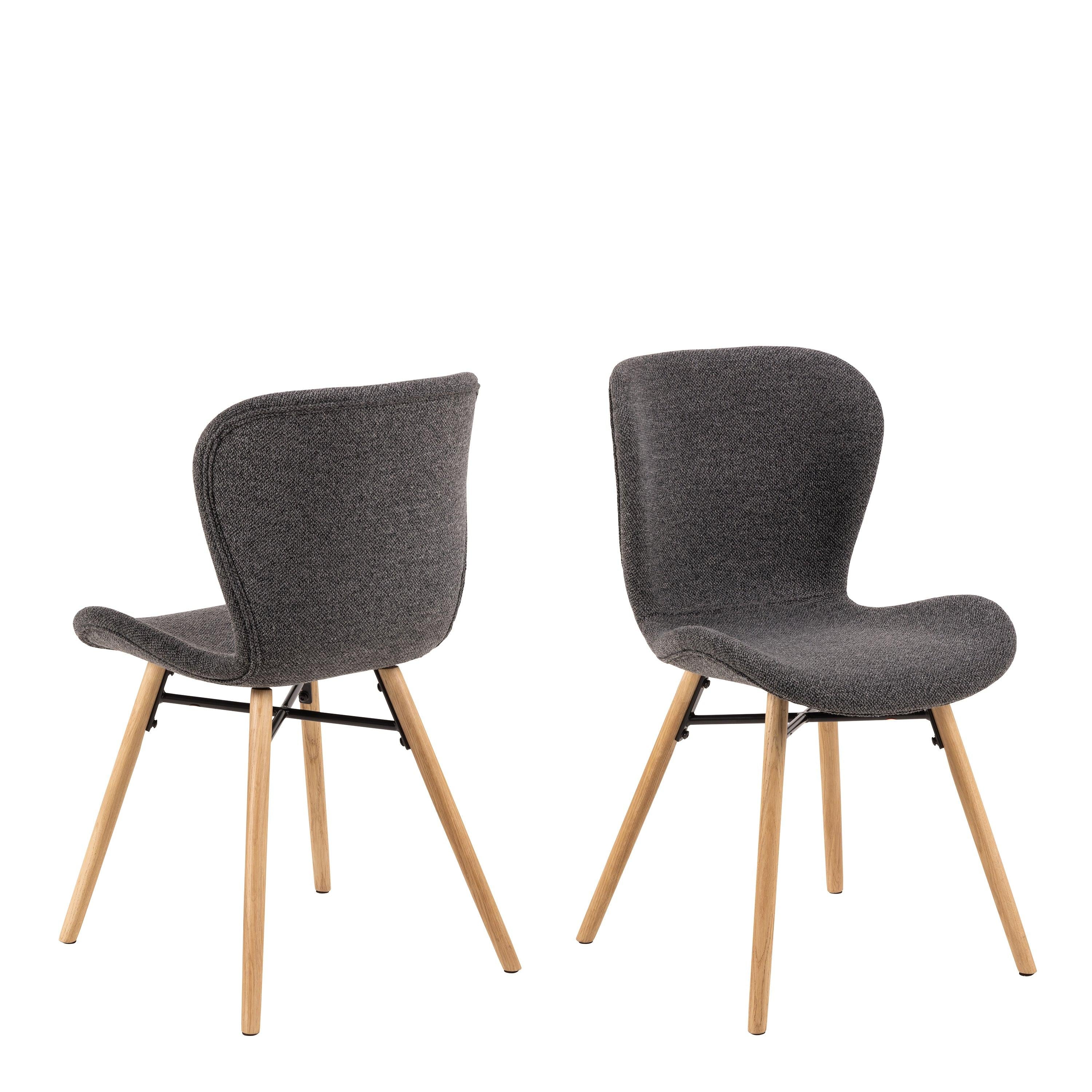 Townsville Round Dining Table in White and Oak 100cm includes 4 Batilda Dining Chairs with Grey Fabric and Oak - image 6