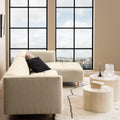 Dice Round Coffee Table Set in Light Travertine Effect - image 3
