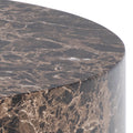 Dice Round Coffee Table Set of 2 in Brown Marble and Delhi Rough Paper - image 5