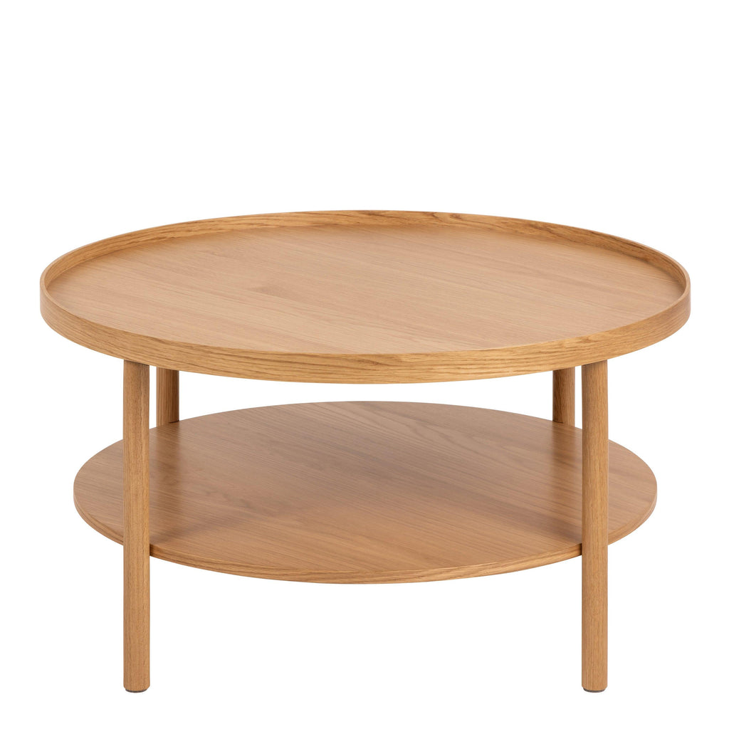 Banbury Round Coffee Table in Oak 80x42cm - image 2