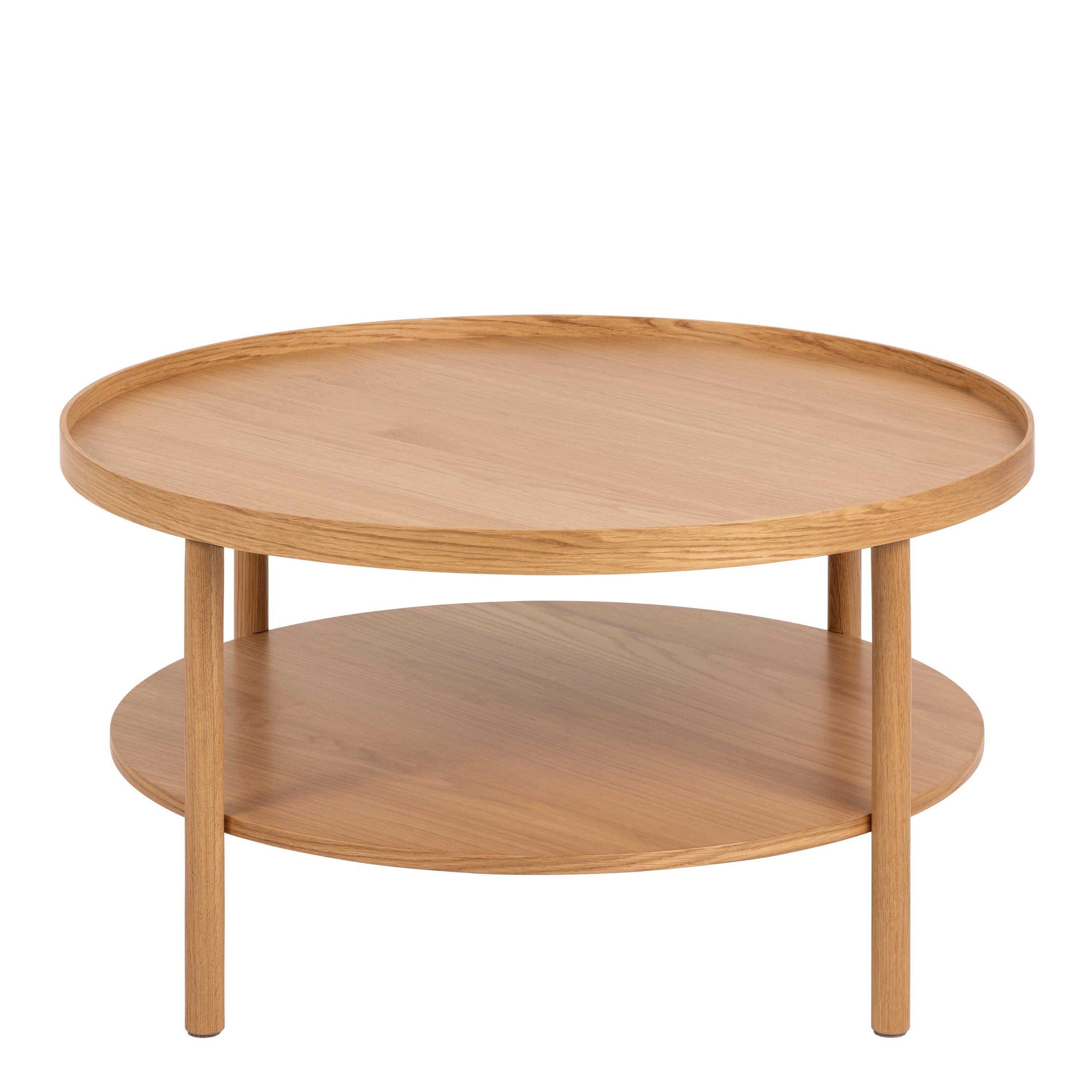 Banbury Round Coffee Table in Oak 80x42cm - image 2