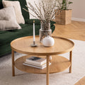 Banbury Round Coffee Table in Oak 80x42cm - image 5