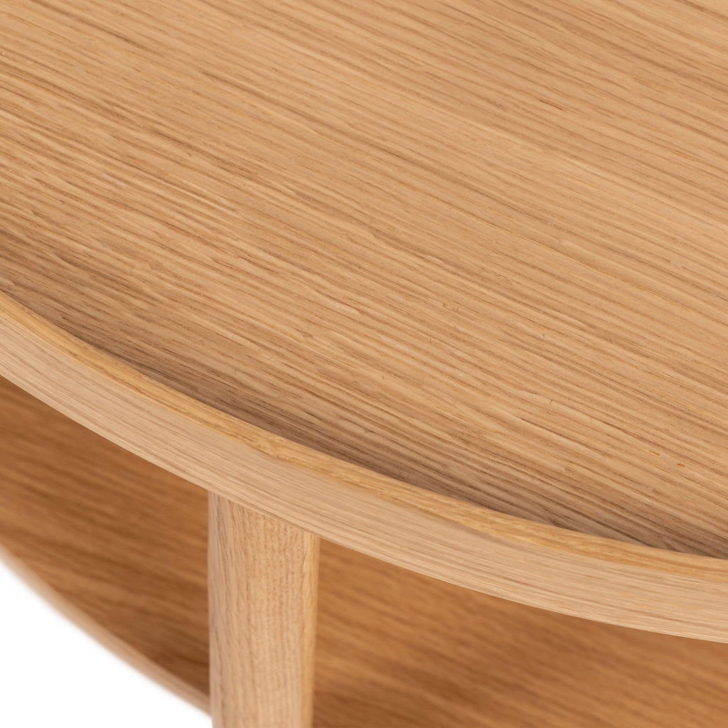 Banbury Round Coffee Table in Oak 80x42cm - image 7