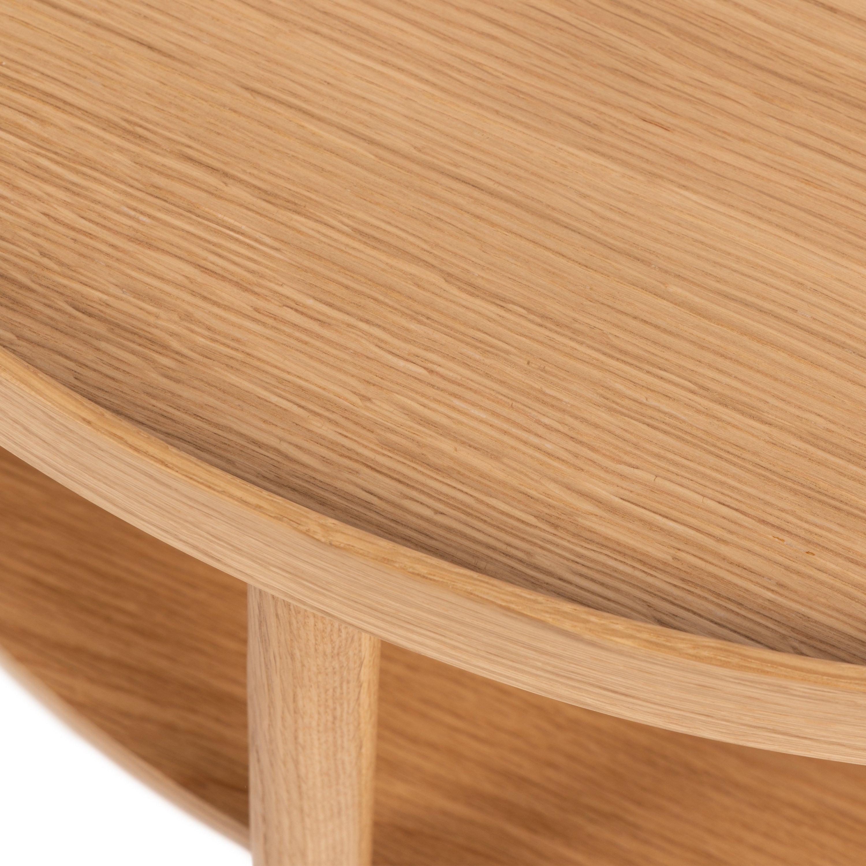 Banbury Round Coffee Table in Oak 80x42cm - image 7