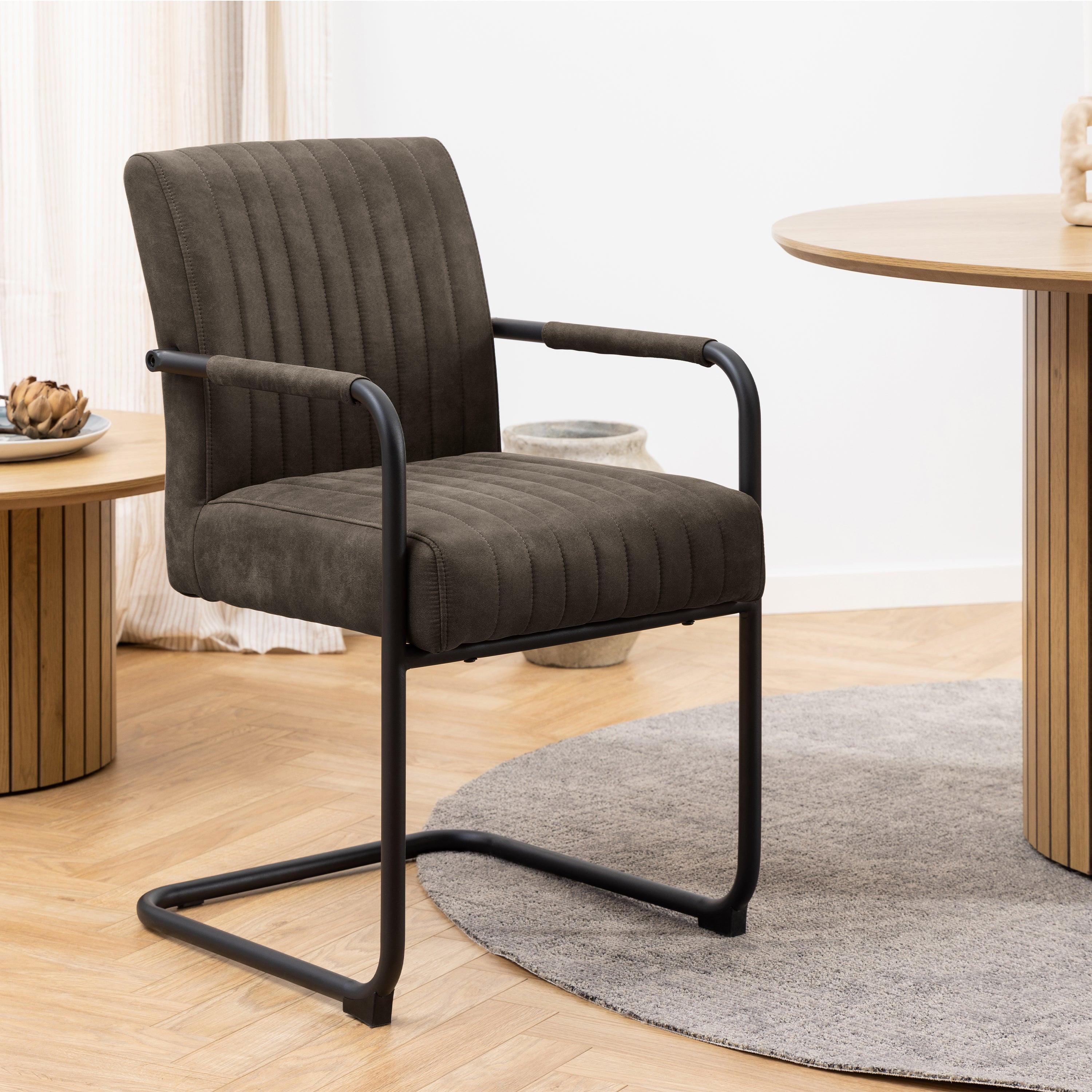 Adele Dining Chair in Grey Fabric Set of 2 - image 5