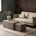 Dice Coffee Table Set in Grey Marble - image 3