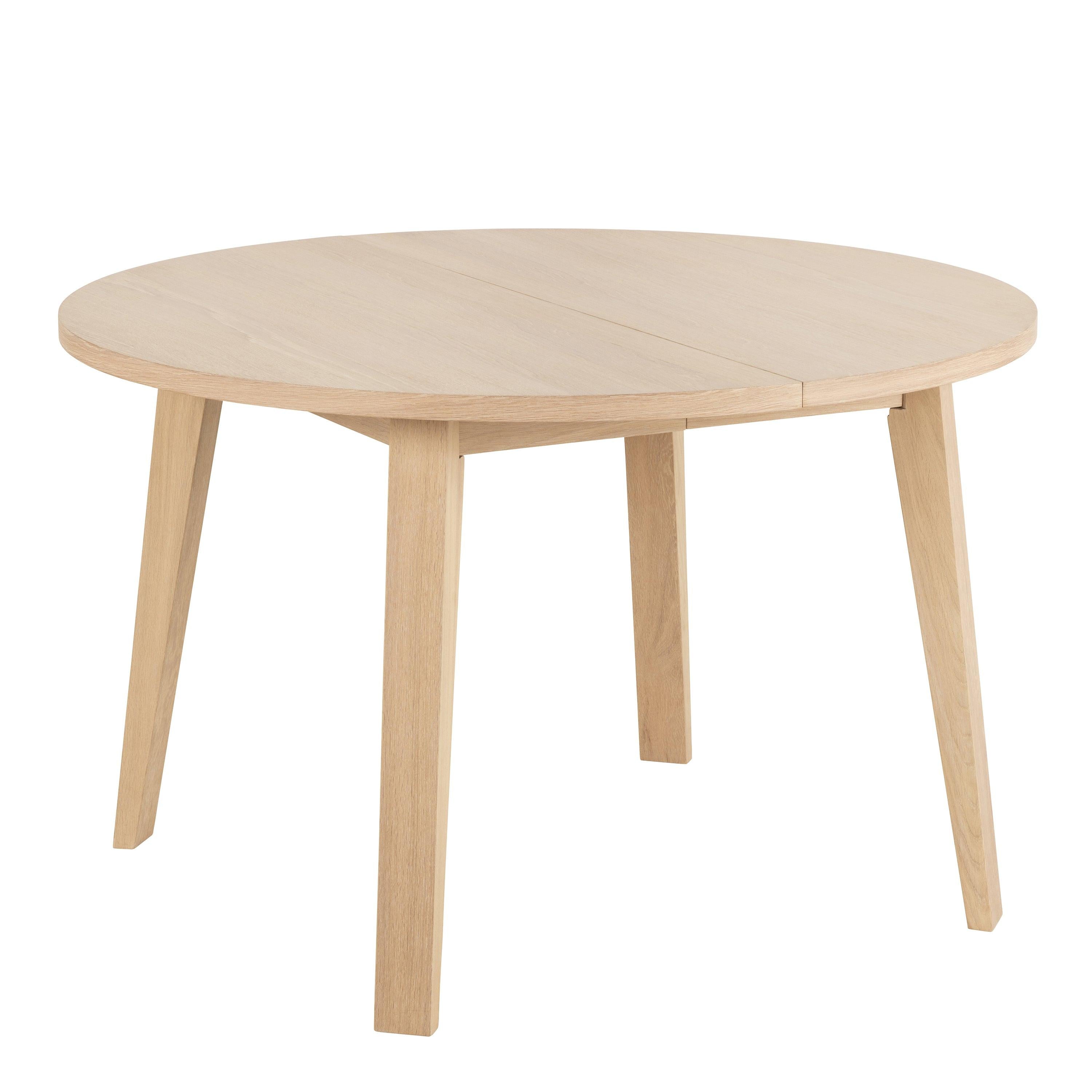A-Line Round Extendable Dining Table in White Oak 120/220 x 120 x 75cm - image 2