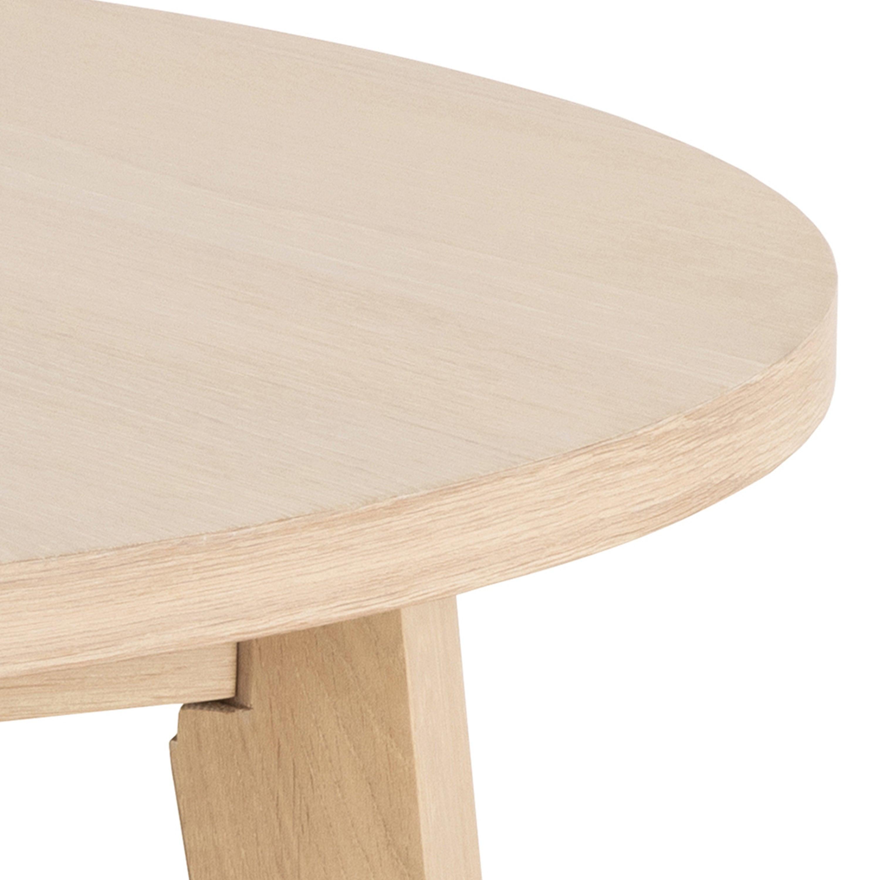A-Line Round Extendable Dining Table in White Oak 120/220 x 120 x 75cm - image 6