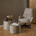 Dice Round Coffee Table Set in Grey Marble - image 3