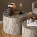 Dice Round Coffee Table Set in Grey Marble - image 5