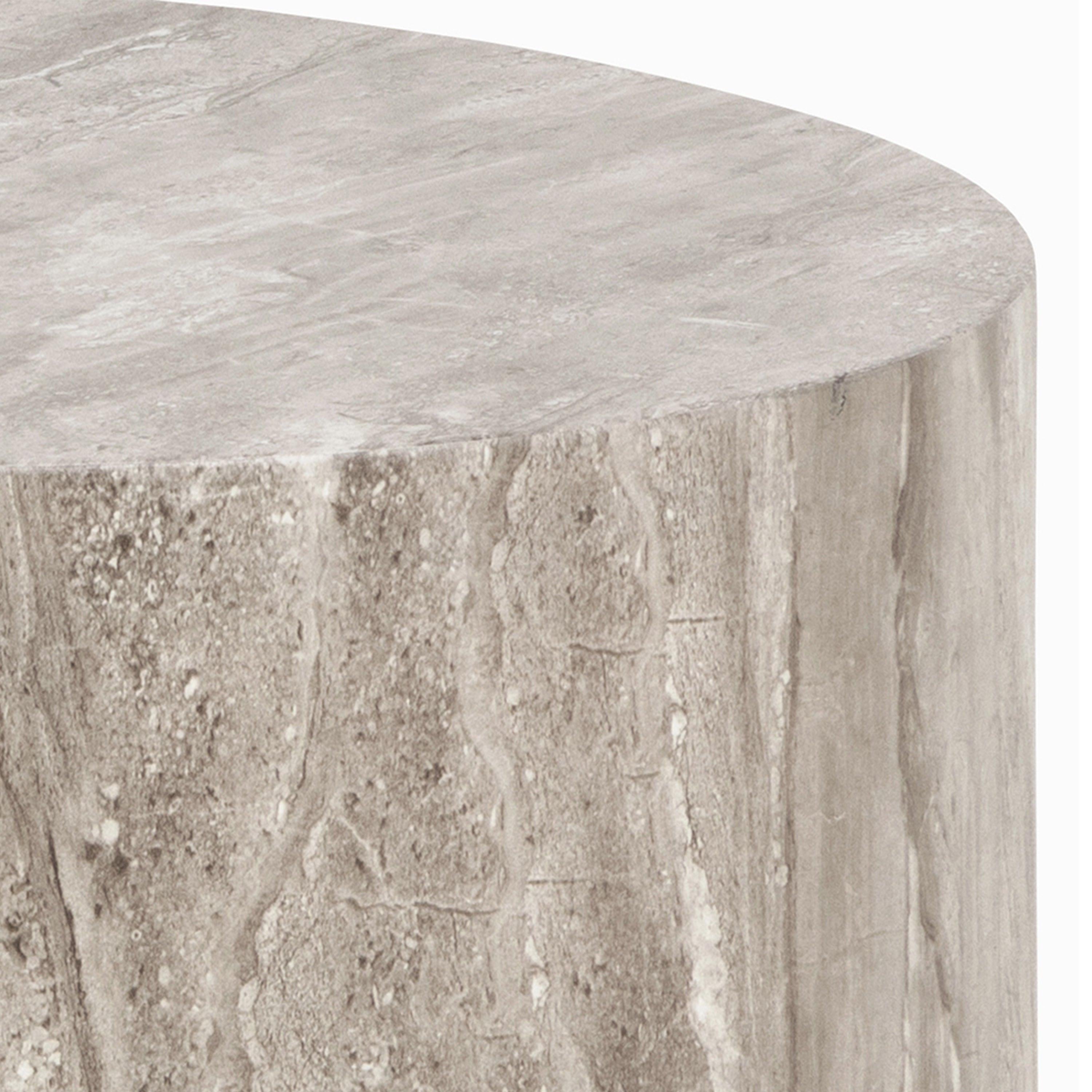 Dice Round Coffee Table Set in Grey Marble - image 6