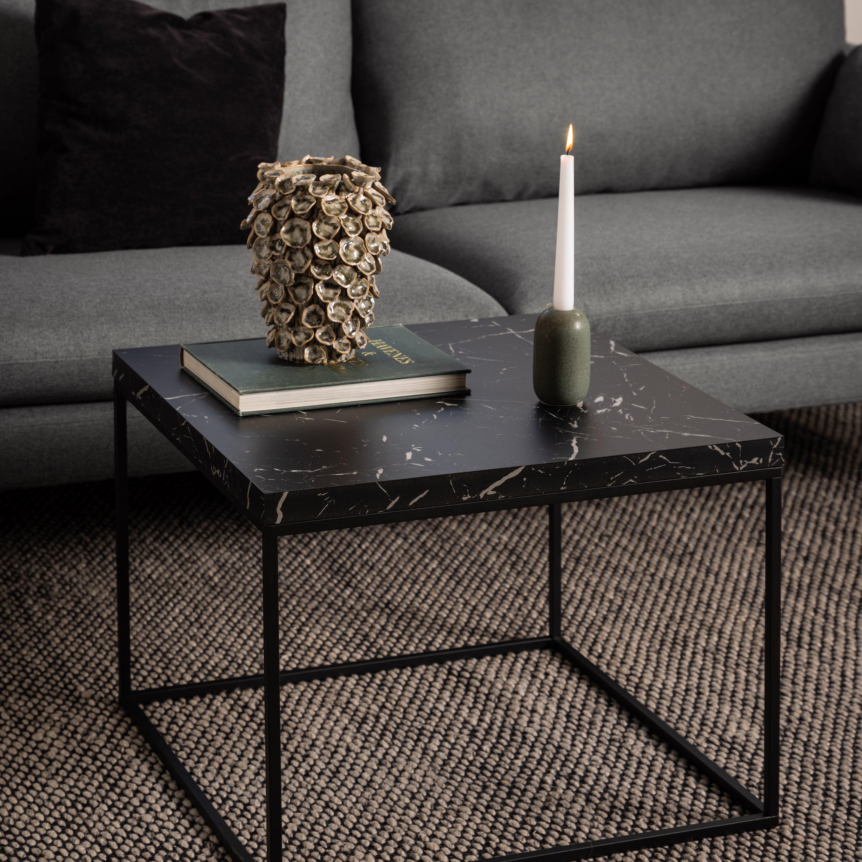 Barossa Coffee Table with Black Marble Marquina Top & Black Steel Base 60cm - image 4