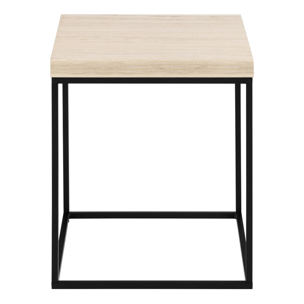 Barossa Coffee Table with Travertine Rough Paper Top & Black Powder Steel Base 40cm - image 2