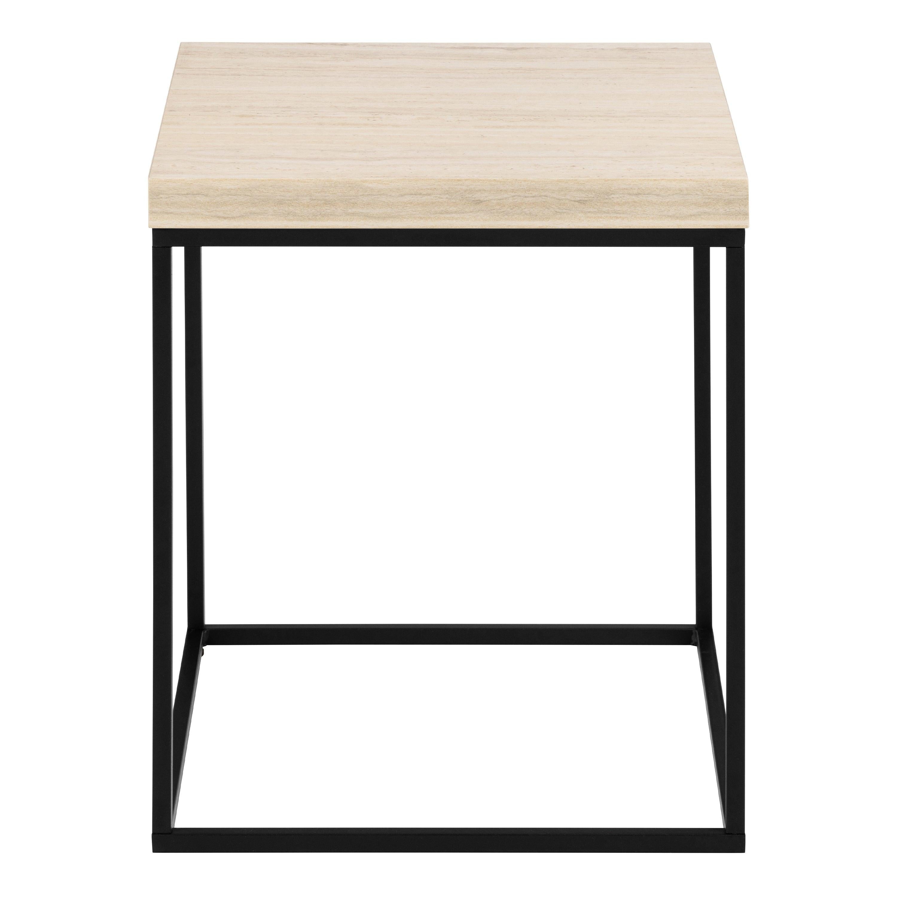 Barossa Coffee Table with Travertine Rough Paper Top & Black Powder Steel Base 40cm - image 2