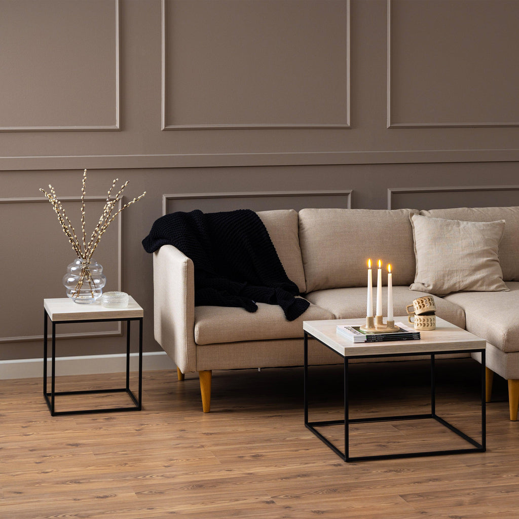 Barossa Coffee Table with Travertine Rough Paper Top & Black Powder Steel Base 40cm - image 3
