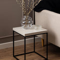 Barossa Coffee Table with Travertine Rough Paper Top & Black Powder Steel Base 40cm - image 4
