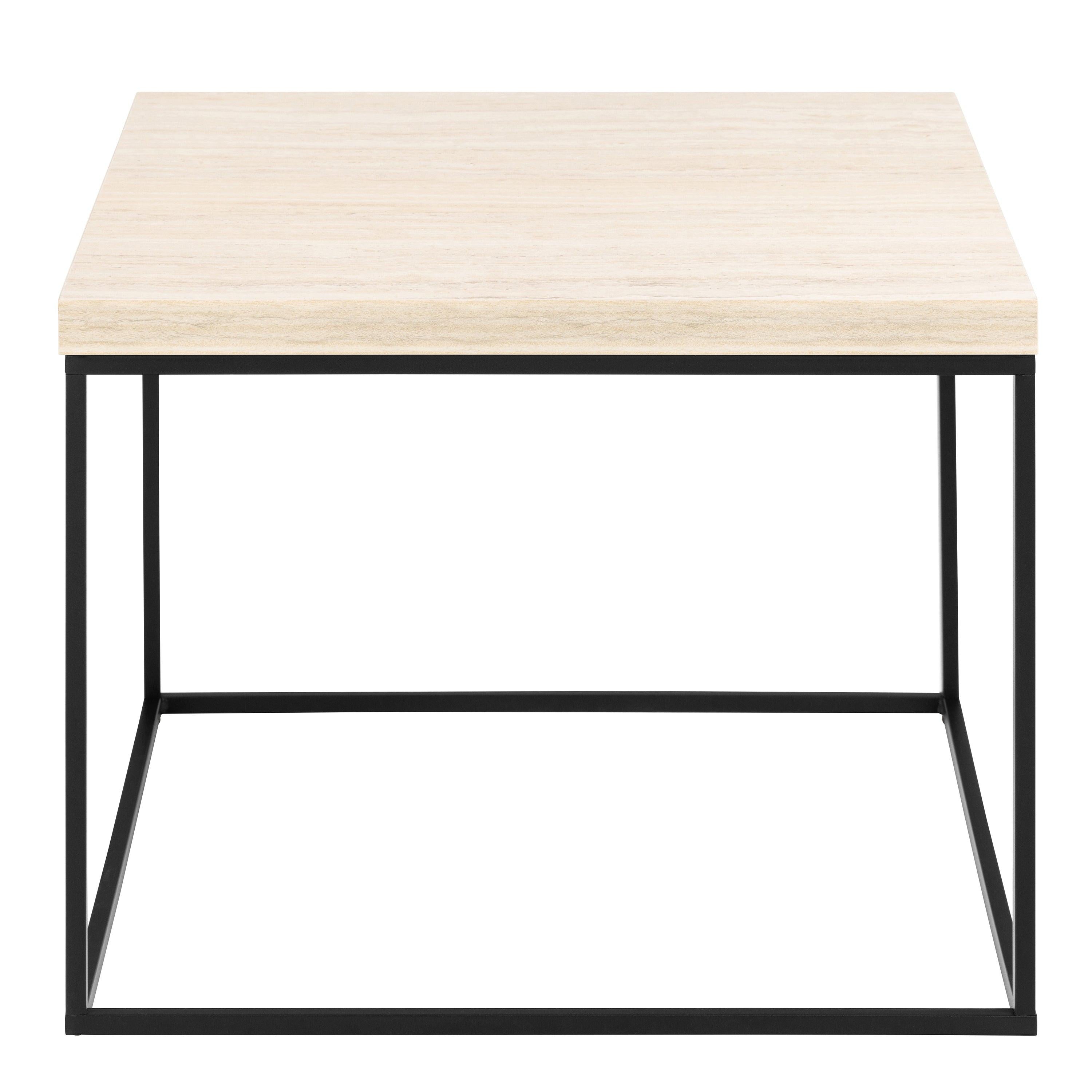 Barossa Coffee Table with Travertine Rough Paper Top & Black Powder Steel Base 60cm - image 2
