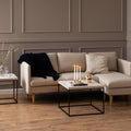 Barossa Coffee Table with Travertine Rough Paper Top & Black Powder Steel Base 60cm - image 3