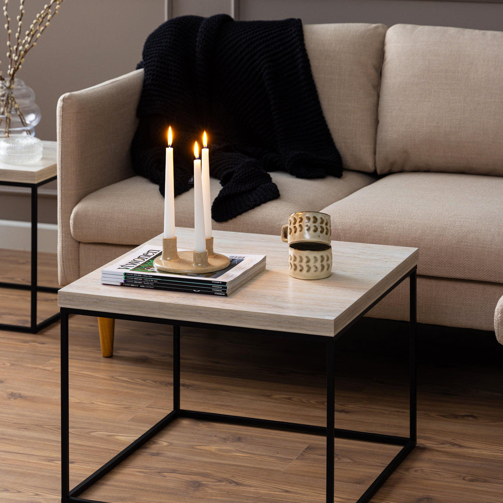 Barossa Coffee Table with Travertine Rough Paper Top & Black Powder Steel Base 60cm - image 4
