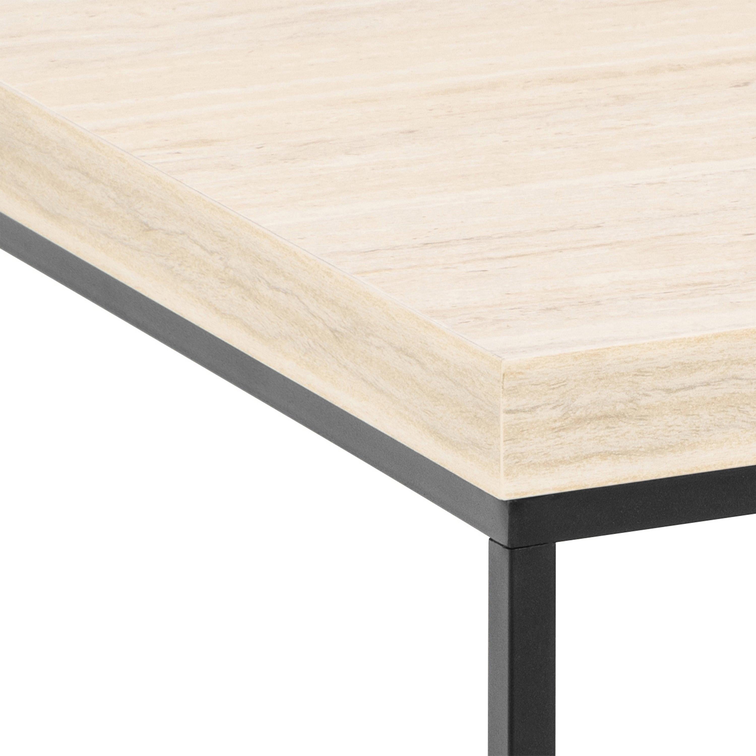 Barossa Coffee Table with Travertine Rough Paper Top & Black Powder Steel Base 60cm - image 5